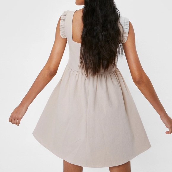 CREAM LINEN DRESS  / SUMMER DRESS - Picture 2 of 5